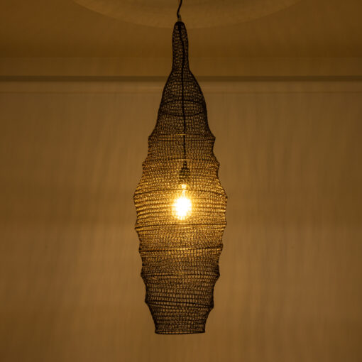 GloboStar® KENTUCKY 01908 Vintage Κρεμαστό Φωτιστικό Οροφής Μονόφωτο 1 x E27 AC220-240V IP20 – Φ30 x Υ105cm – Σκούρο Καφέ Μεταλλικό Πλέγμα