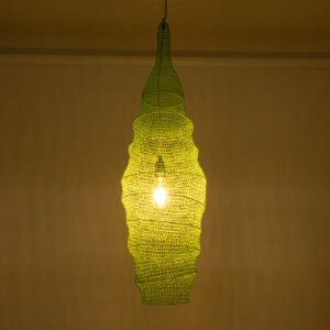 GloboStar® KENTUCKY 01909 Vintage Κρεμαστό Φωτιστικό Οροφής Μονόφωτο 1 x E27 AC220-240V IP20 – Φ30 x Υ105cm – Τιρκουάζ Μεταλλικό Πλέγμα