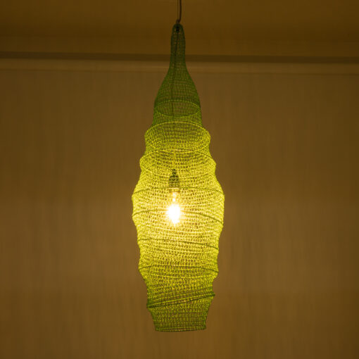 GloboStar® KENTUCKY 01909 Vintage Κρεμαστό Φωτιστικό Οροφής Μονόφωτο 1 x E27 AC220-240V IP20 – Φ30 x Υ105cm – Τιρκουάζ Μεταλλικό Πλέγμα