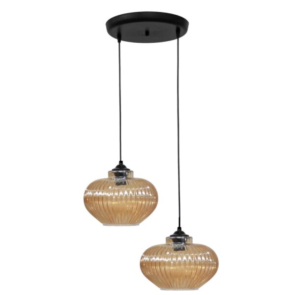 RIGATO/2 BL-MELI ΓΥΑΛΙΝΟ Κρεμαστό φωτιστικό ανισόπεδο Heronia – 02-0337