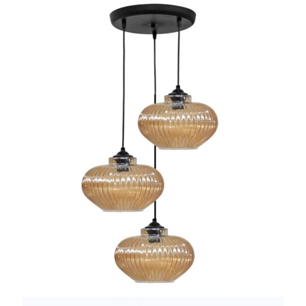 RIGATO/3 BL-MELI ΓΥΑΛΙΝΟ Κρεμαστό φωτιστικό ανισόπεδο Heronia – 02-0340