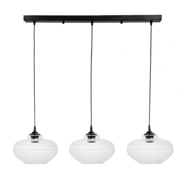 Κρεμαστό φωτιστικό RIGATO/3 RAGA BL-TRANSPARANTE ΓΥΑΛΙΝΟ Heronia – 02-0342