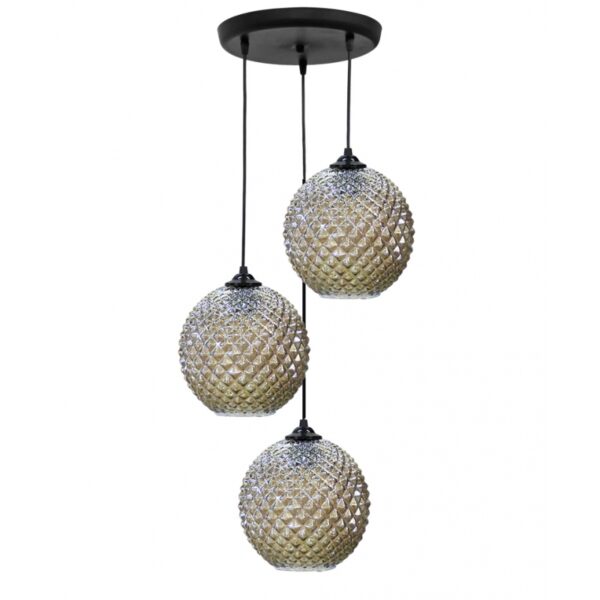 Κρεμαστό φωτιστικό ανισόπεδο 5010/3 BL-FUME ΓΥΑΛΙΝΟ Heronia – 02-0361