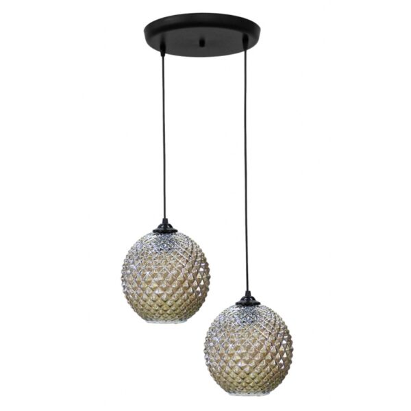 Κρεμαστό φωτιστικό ανισόπεδο 5010/2 BL-FUME ΓΥΑΛΙΝΟ Heronia – 02-0363