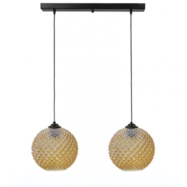 Κρεμαστό φωτιστικό 5010/2 RAGA BL-MELI ΓΥΑΛΙΝΟ Heronia – 02-0370