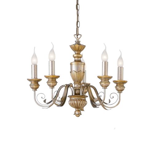 IDEAL LUX Κρεμαστό Φωτιστικό  FIRENZE 5xE14 Χρυσού Χρώματος – 020822