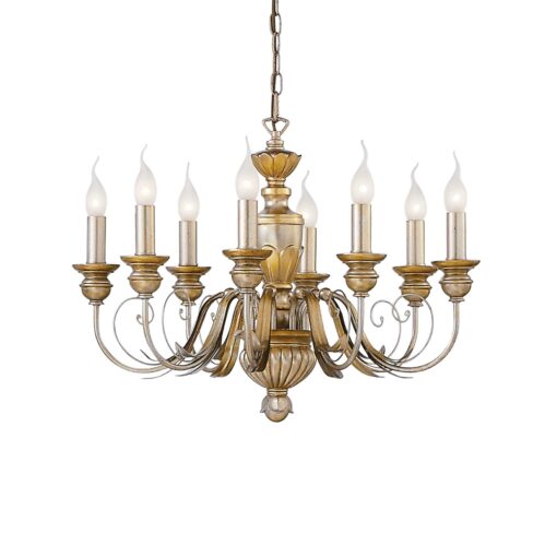 IDEAL LUX Κρεμαστό Φωτιστικό FIRENZE 8xE14 Χρυσού Χρώματος – 020839