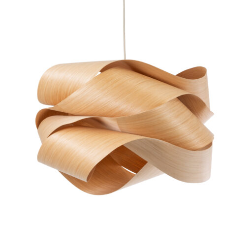 GloboStar® SARDIGNA 02180 Boho Κρεμαστό Φωτιστικό Οροφής Μονόφωτο 1 x E27 AC220-240V IP20 – Φ60 x Υ30cm – Καφέ Λεπτό Φύλλο Ξύλου Πλέγμα – 5 Χρόνια Εγγύηση