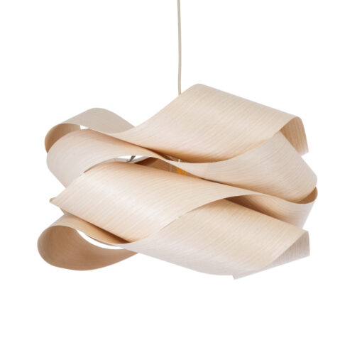 GloboStar® SARDIGNA 02181 Boho Κρεμαστό Φωτιστικό Οροφής Μονόφωτο 1 x E27 AC220-240V IP20 – Φ60 x Υ30cm – Μπεζ Λεπτό Φύλλο Ξύλου Πλέγμα – 5 Χρόνια Εγγύηση