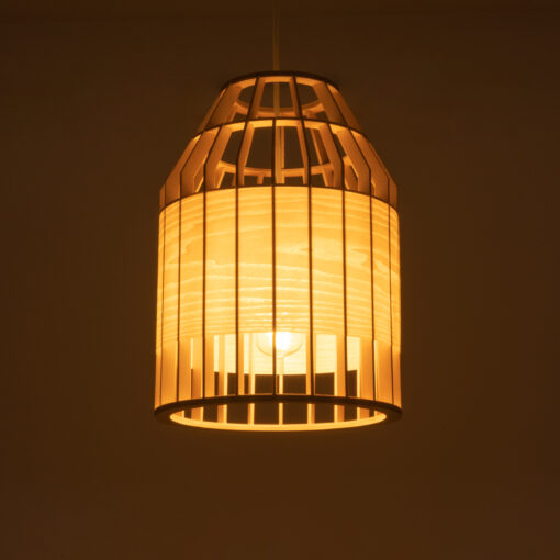 GloboStar® GALIA 02219 Boho Κρεμαστό Φωτιστικό Οροφής Μονόφωτο 1 x E27 AC220-240V IP20 – Φ30 x Υ40cm – Μπεζ Ξύλινο Μπαμπού Πλέγμα Καμπάνα – 5 Χρόνια Εγγύηση