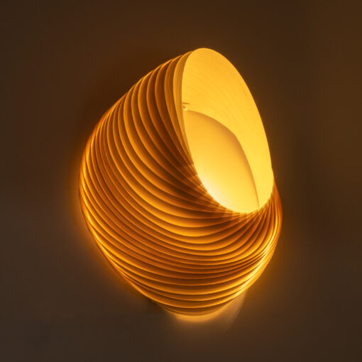 GloboStar® SALREL 02224 Boho Φωτιστικό Τοίχου – Απλίκα Μονόφωτο 1 x E27 AC 220-240V IP20 – Μ30 x Π22 x Υ38cm – Μπεζ Λεπτό Φύλλο Ξύλου Πλέγμα – 5 Χρόνια Εγγύηση