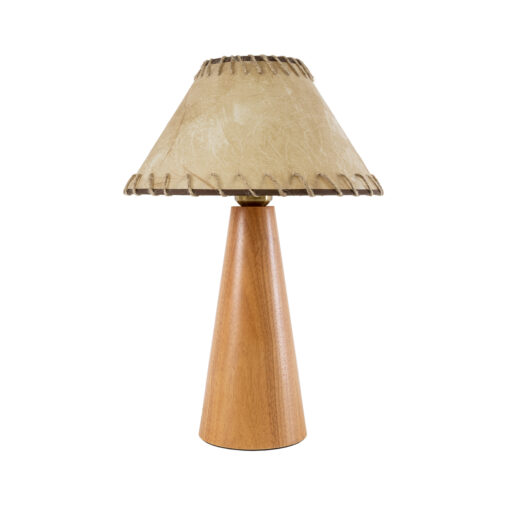 GloboStar® MASPALOMAS 02291 Boho Επιτραπέζιο Φωτιστικό Μονόφωτο 1 x E27 AC220-240V IP20 – Φ30 x Υ45cm – Μπεζ Ξύλινο Καμπάνα – 5 Χρόνια Εγγύηση