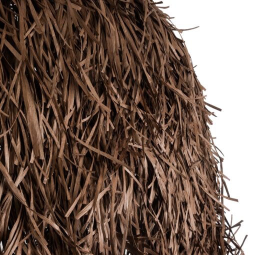 GloboStar® GUADELOUPE 02295 Boho Κρεμαστό Φωτιστικό Οροφής Μονόφωτο 1 x E27 AC220-240V IP20 – Φ120 x Υ100cm – Καφέ Σκούρο Φυσική Ράφια Νήμα Πλέγμα Καμπάνα – 5 Χρόνια Εγγύηση