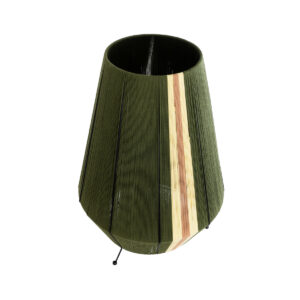 GloboStar® SALERNO 02332 Boho Επιτραπέζιο Φωτιστικό Μονόφωτο 1 x E27 AC220-240V IP20 – Φ50 x Υ70cm – Πράσινο με Μπεζ και Καφέ Λεπτό Νήμα Βαμβακερό Πλέγμα