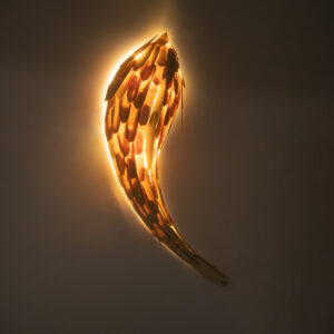 GloboStar® GOURAMI 02358 Boho Φωτιστικό Τοίχου – Απλίκα Μονόφωτο 1 x E27 AC220-240V IP20 – Μ64 x Π21 x Υ16cm – Μπεζ Λεπτό Φύλλο Ξύλου Πλέγμα