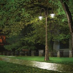 IDEAL LUX Φωτιστικό Δαπέδου Κήπου CIMA IP43  2,16m 2xE27 Μαύρου Χρώματος – 024097