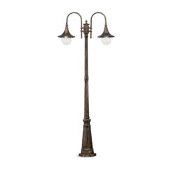 IDEAL LUX Φωτιστικό Δαπέδου Κήπου CIMA IP43  2,16m 2xE27 Μαύρου Χρώματος – 024097