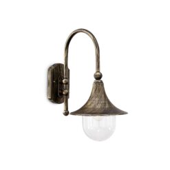 IDEAL LUX Απλίκα Τοίχου CIMA 1xE27 IP43 Μαύρου Χρώματος – 024134
