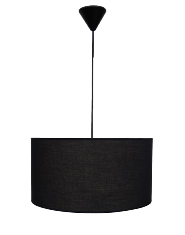 ΗΚ-03 ΜΑΥΡΟ 1L ΚΡΕΜΑΣΤΟ ΚΑΠΕΛΟ ME ΚΑΛΩΔΙΟ ,Φωτιστικό καπέλο κύλινδρος Φ40 Heronia – 14-0132