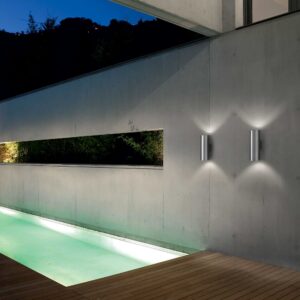 IDEAL LUX Επιτοίχιο Φωτιστικό GUN 2xE27 IP54 Αλουμινίου – 033020