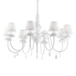 IDEAL LUX Κρεμαστό Φωτιστικό BLANCHE 8xE14 Λευκού Χρώματος – 035574
