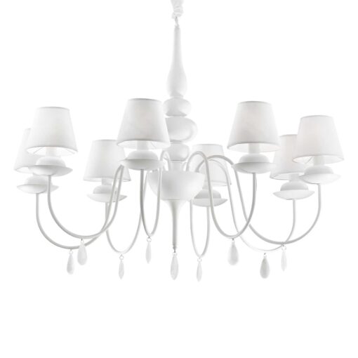 IDEAL LUX Κρεμαστό Φωτιστικό BLANCHE 8xE14 Λευκού Χρώματος – 035574