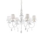 IDEAL LUX Κρεμαστό 6Φωτο Φωτιστικό BLANCHE 6xE14 Λευκού Χρώματος – 035581