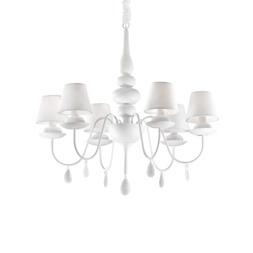 IDEAL LUX Κρεμαστό 6Φωτο Φωτιστικό BLANCHE 6xE14 Λευκού Χρώματος – 035581