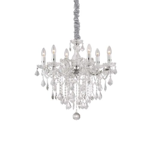 IDEAL LUX Κρεμαστό Φωτιστικό  FLORIAN 6xE14 Χρωμίου – 035628