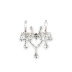 IDEAL LUX Απλίκα Τοίχου FLORIAN 2xE14 Χρώμιο Κρύσταλλο – 035642