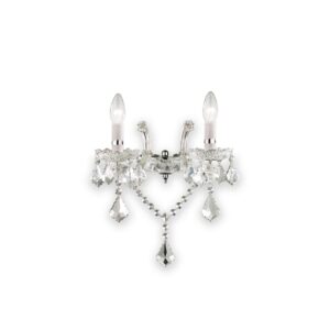 IDEAL LUX Απλίκα Τοίχου FLORIAN 2xE14 Χρώμιο Κρύσταλλο – 035642