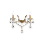 IDEAL LUX Απλίκα Τοίχου FLORIAN 2xE14 Κρύσταλλο Χρυσού Χρώματος – 035659
