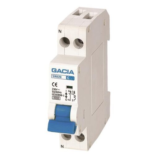 ΑΥΤΟΜΑΤΑΚΙ ΜΟΝΟΠΟΛΙΚΟ 2X16A 1P+Ν 3KA GACIA EUROLAMP – 500-42322