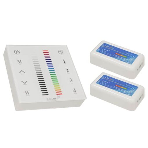 Ασύρματος LED RGB Controller με Χειριστήριο Τοίχου Αφής 2.4G RF 12v (288w) – 24v (576w) DC για Δυο Group GloboStar 04052