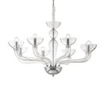 IDEAL LUX Κρεμαστό Φωτιστικό Οροφής CASANOVA 8xE14 Διάφανο – 044255
