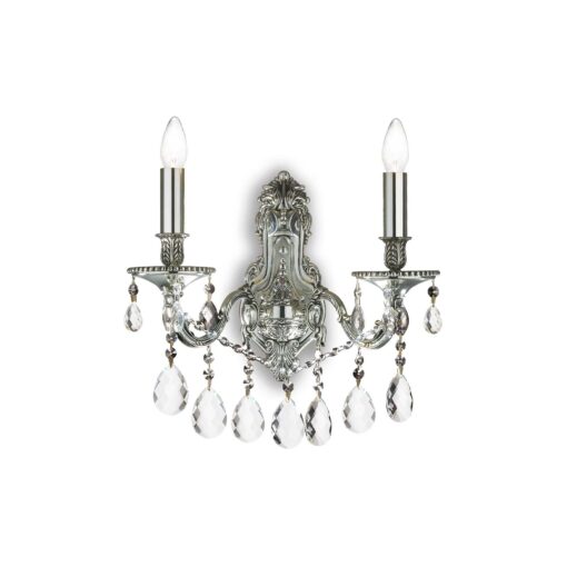 IDEAL LUX Απλίκα Τοίχου GIOCONDA 2xE14 Ασημί Χρώματος – 044910