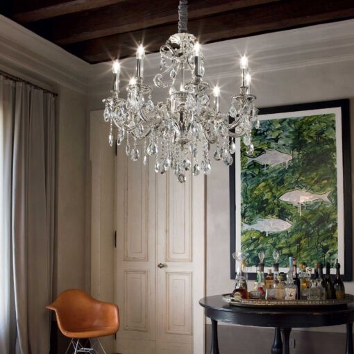 IDEAL LUX Κρεμαστό Φωτιστικό GIOCONDA 8xE14 Κρύσταλλο – 044934