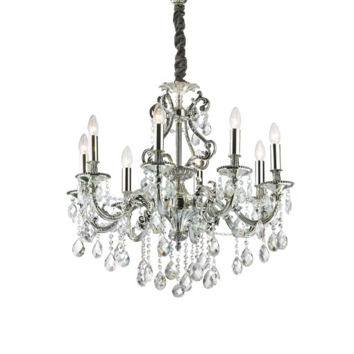 IDEAL LUX Κρεμαστό Φωτιστικό GIOCONDA 8xE14 Κρύσταλλο – 044934