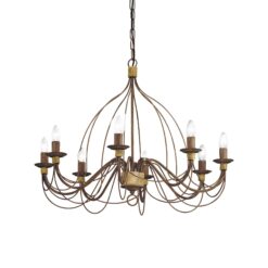 IDEAL LUX Κρεμαστό Φωτιστικό CORTE 8xE14 Καφέ Χρώματος – 057194