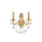 IDEAL LUX Απλίκα Τοίχου GIOCONDA 2xE14 Χρυσού Χρώματος – 060491
