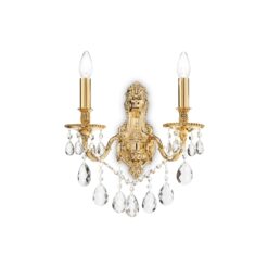 IDEAL LUX Απλίκα Τοίχου GIOCONDA 2xE14 Χρυσού Χρώματος – 060491