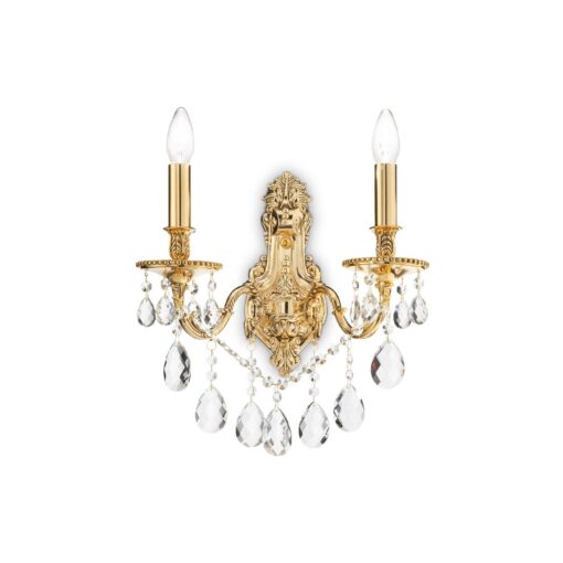 IDEAL LUX Απλίκα Τοίχου GIOCONDA 2xE14 Χρυσού Χρώματος – 060491