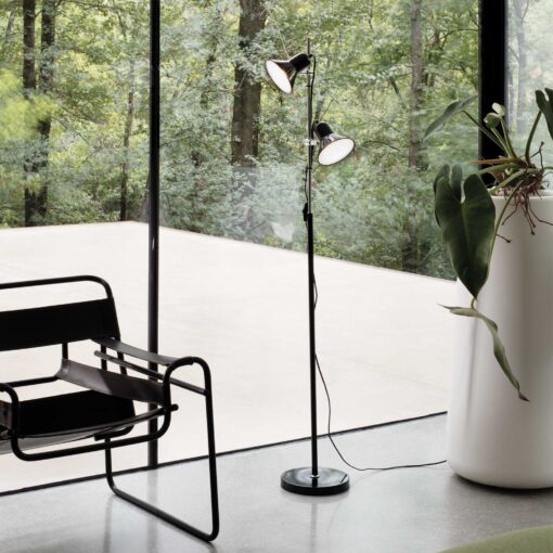 IDEAL LUX Φωτιστικό Δαπέδου POLLY 2xE27 Ασημί Χρώματος – 061115