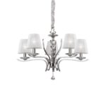 IDEAL LUX Κρεμαστό Φωτιστικό PEGASO 5xE14 Χρωμίου Λευκού Χρώματος – 066448