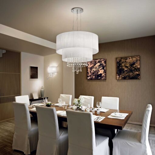IDEAL LUX Κρεμαστό Φωτιστικό OPERA 6xE27 Λευκού Χρώματος – 068299