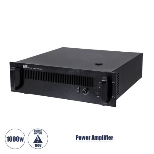 GloboStar® FDB CA1000 98016 Power Amplifier – Επαγγελματικός Ενισχυτής Ηχείων Εγκαταστάσεων 100V – Frequency Response 60Hz-20Khz – AC 220V/50-60Hz – 1000W/4Ω – IP20 – Μαύρο – Μ48.5 x Π45.5 x Υ13.2cm