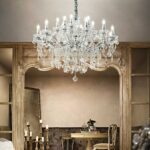 IDEAL LUX Κρεμαστό Φωτιστικό FLORIAN 18xE14 Χρώμιο και Κρύσταλλος – 075150