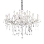 IDEAL LUX Κρεμαστό Φωτιστικό FLORIAN 18xE14 Χρώμιο και Κρύσταλλος – 075150