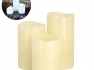 GloboStar® 79554 ΣΕΤ 3 Διακοσμητικών Realistic Κεριών Παραφίνης με LED Εφέ Κινούμενης Φλόγας – Μπαταρίας & Ασύρματο Χειριστήριο IR Ψυχρό Λευκό 6000K Dimmable