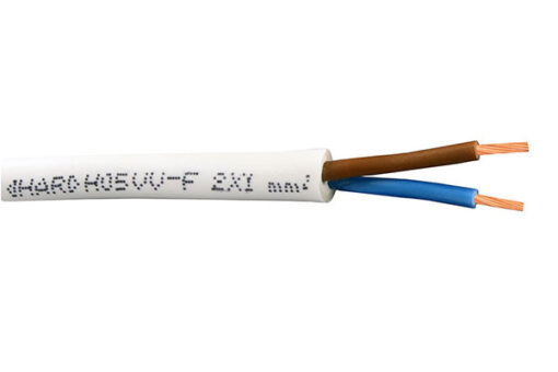 Καλώδιο Εύκαμπτο H05VV-F Λευκό 2x1mm² – 150-13102